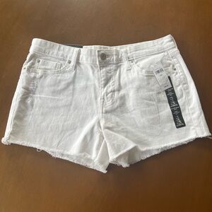 ☎️ NWT Gap sz4R Sexy Boyfriend Shorts white jean shorts frayed distressed summer